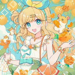 This is a pixiv picture whose title is 【オリジナル】Orange Girl🍊🐹🧡.