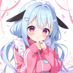 This is a pixiv picture whose title is ジャージメイドクロエ🐰.