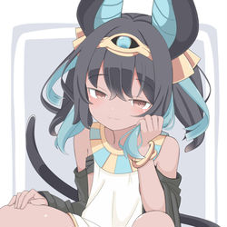 This is a pixiv picture whose title is 褐色エジプト猫耳ロリさん.