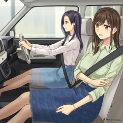 This is a pixiv picture whose title is 車内トークOL.