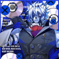 This is a pixiv picture whose title is blue screen.