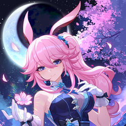 This is a pixiv picture whose title is 之前为崩坏3画的八重樱生日贺图.