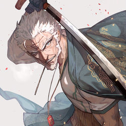 This is a pixiv picture whose title is 永倉新八.