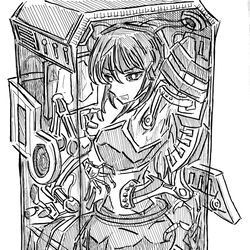 This is a pixiv picture whose title is 【OC】炅诗泠 生体收容箱 完全拘束机械TK.