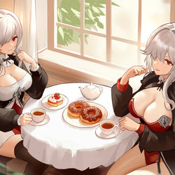 This is a pixiv picture whose title is 茶話会.