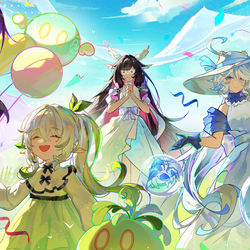 This is a pixiv picture whose title is 5周年贺图.