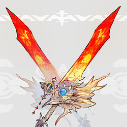 This is a pixiv picture whose title is ビクティニモチーフの武器（ポケモン）.