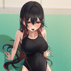 This is a pixiv picture whose title is 泳ぎ疲れちゃったチェリーちゃん🍒❤️.