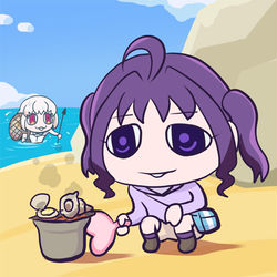 This is a pixiv picture whose title is 海だー！.