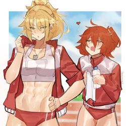 This is a pixiv picture whose title is Mordred training.