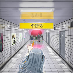 This is a pixiv picture whose title is 8番出口に迷い込んだ祥ちゃん.