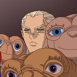 This is a pixiv picture whose title is 杜王町のE.T.（新作2枚＋再掲１枚）.