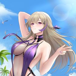 This is a pixiv picture whose title is 茉莉安泳装.