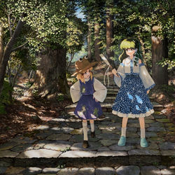 This is a pixiv picture whose title is 参道で待ち伏せ.