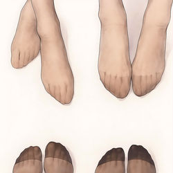 This is a pixiv picture whose title is ノーマークストッキング>> つま先補強.