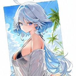 This is a pixiv picture whose title is ビキニ フリーナ🌴.