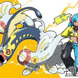 This is a pixiv picture whose title is Canari and Mega Eelektross.