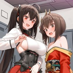 This is a pixiv picture whose title is 大鳳の衣装交換.