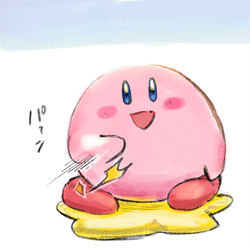 This is a pixiv picture whose title is ヒザをたたくカービィ.