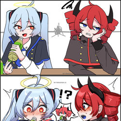 This is a pixiv picture whose title is 後味（間接キス）一生消えてくんないわ.