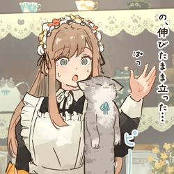 This is a pixiv picture whose title is 直立するマメちゃん🐈.