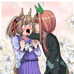 This is a pixiv picture whose title is 執事スズカにガチめのファンサをされるファル子.