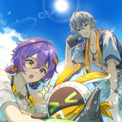 This is a pixiv picture whose title is Summer Vacation.