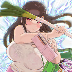 This is a pixiv picture whose title is スーパーで買い物お姉さん🍆🥕.