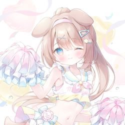 This is a pixiv picture whose title is チアガールここちゃん🐶⭐.