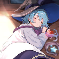 This is a pixiv picture whose title is 床は気持ちいい.