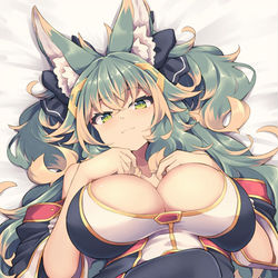 This is a pixiv picture whose title is 寝そべり雷華ちゃん.