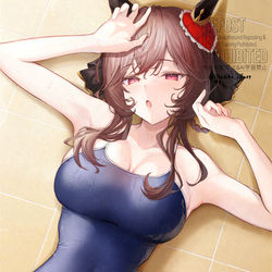 This is a pixiv picture whose title is スク水ドンナ.