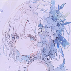 This is a pixiv picture whose title is 『light blue』.