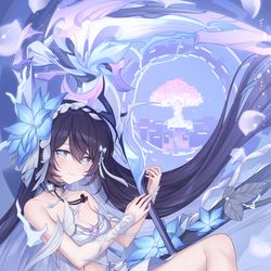 This is a pixiv picture whose title is 海に咲く花.