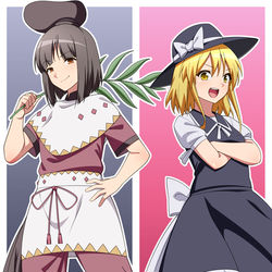 This is a pixiv picture whose title is 【Skeb】里乃(♂)＆ユキ(♀)と里乃(♀)＆ユキ(♂).