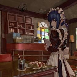 This is a pixiv picture whose title is maid.