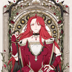 This is a pixiv picture whose title is 赤い女王.