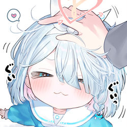 This is a pixiv picture whose title is 頭をぐいぐい押し付けてくるアロナ.