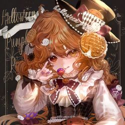 This is a pixiv picture whose title is ハロウィンのパンプキンパイ妖精コーデ🎃.