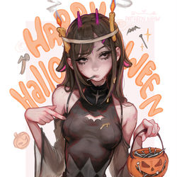 This is a pixiv picture whose title is Kittew x Soichi Happy Halloween.