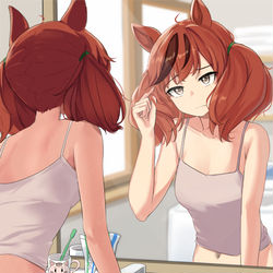 This is a pixiv picture whose title is くせっ毛に悩むネイチャさん.