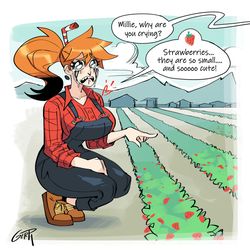 This is a pixiv picture whose title is Millie and little Strawberries.