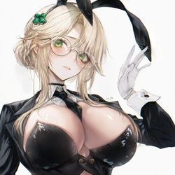 This is a pixiv picture whose title is 眼鏡エードエージェントバニー.