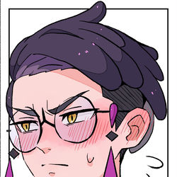 This is a pixiv picture whose title is 赤面カラスバ.