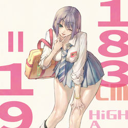 This is a pixiv picture whose title is ルーズソックス15㎝厚底ローファーギャル高身長後輩【リクエスト】.