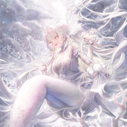 This is a pixiv picture whose title is 水中ブランコ～人魚姫の遊戯～.