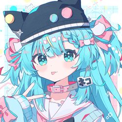 This is a pixiv picture whose title is 猫ニット.