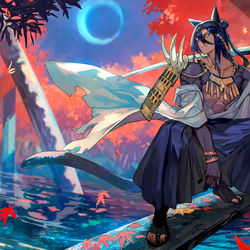 This is a pixiv picture whose title is 秋月.