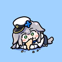 This is a pixiv picture whose title is 三角チョコパイたべたべドッグ.