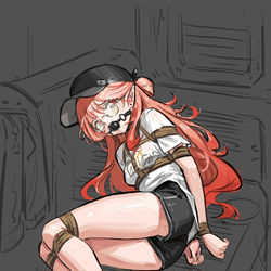 This is a pixiv picture whose title is 羽生萌萌香的危机.